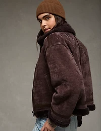 AE Cropped Corduroy Bomber Jacket