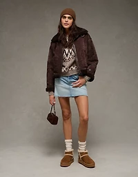 AE Cropped Corduroy Bomber Jacket