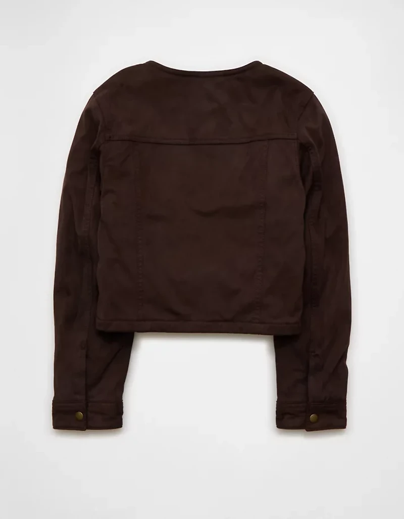 AE Cropped Faux Suede Jacket