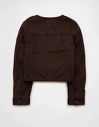 AE Cropped Faux Suede Jacket