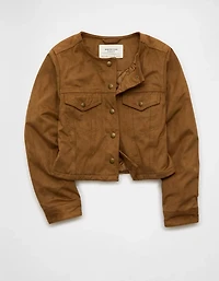 AE Cropped Faux Suede Jacket