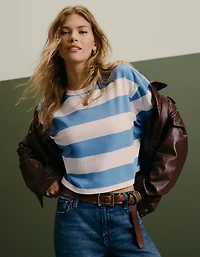 Blouson d’aviateur court en similicuir AE