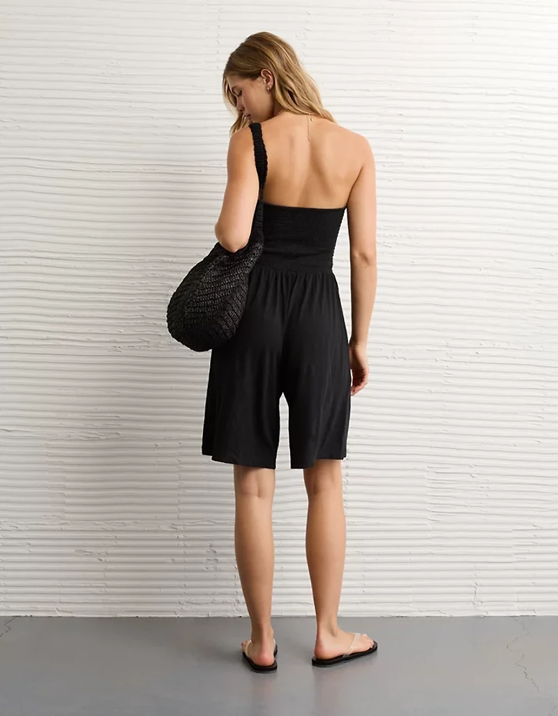 AE Strapless Smocked V-Waist Romper