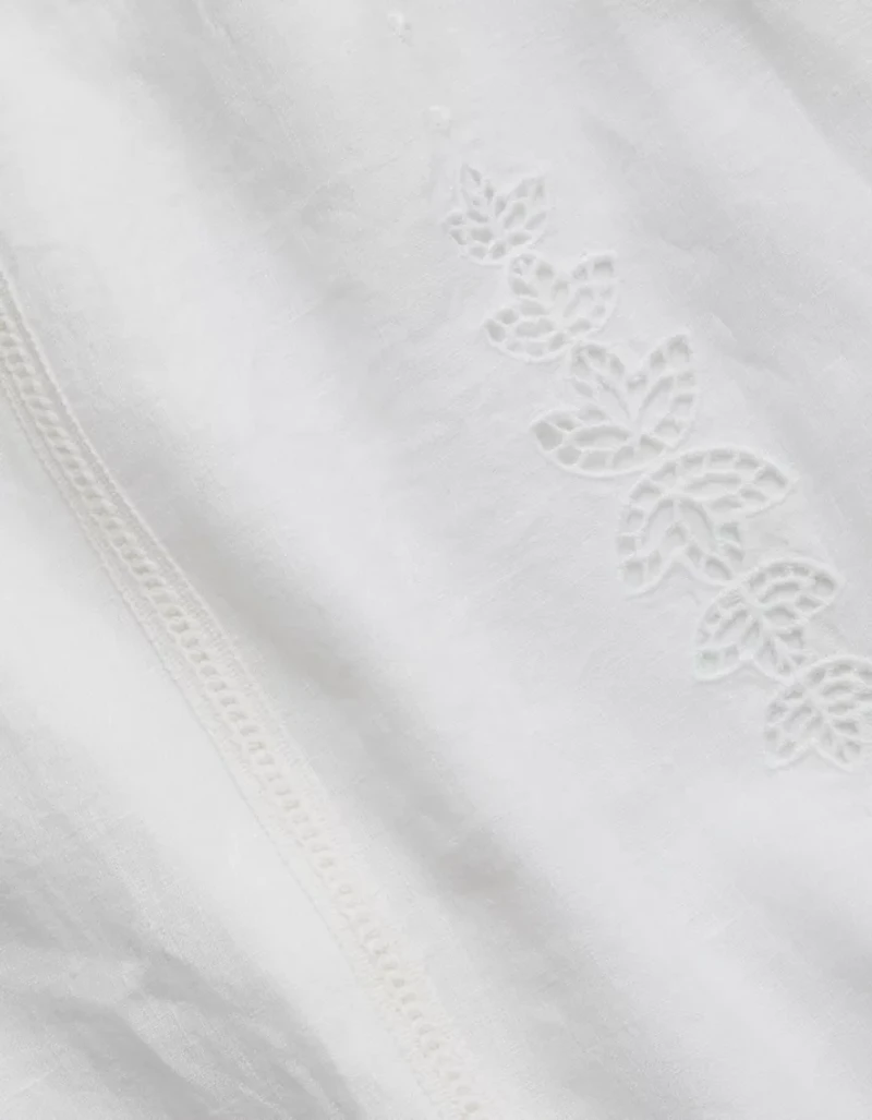 Peignoir tube en lin brodé sans bretelles AE77