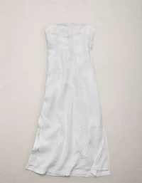 Peignoir tube en lin brodé sans bretelles AE77