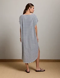 AE77 Cap-Sleeve Everyday T-Shirt Dress