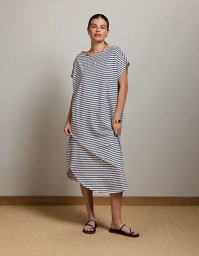 AE77 Cap-Sleeve Everyday T-Shirt Dress