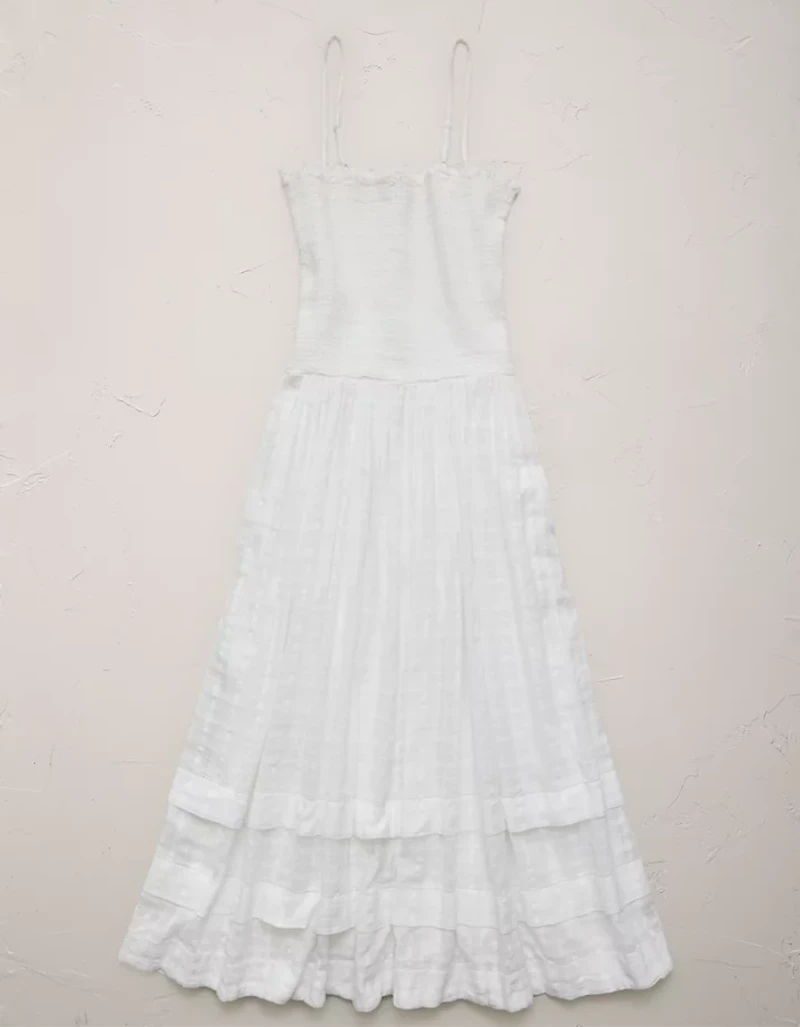Peignoir long à smocks AE77