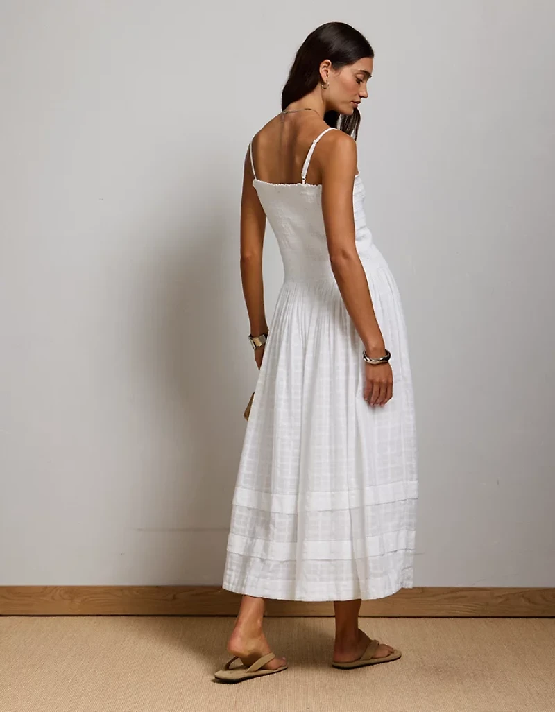 Peignoir long à smocks AE77