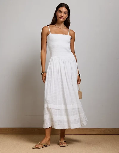 Peignoir long à smocks AE77