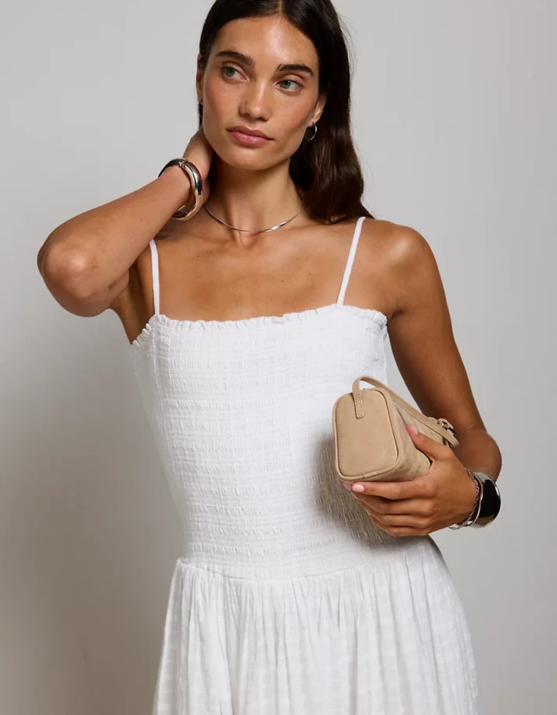 Peignoir long à smocks AE77