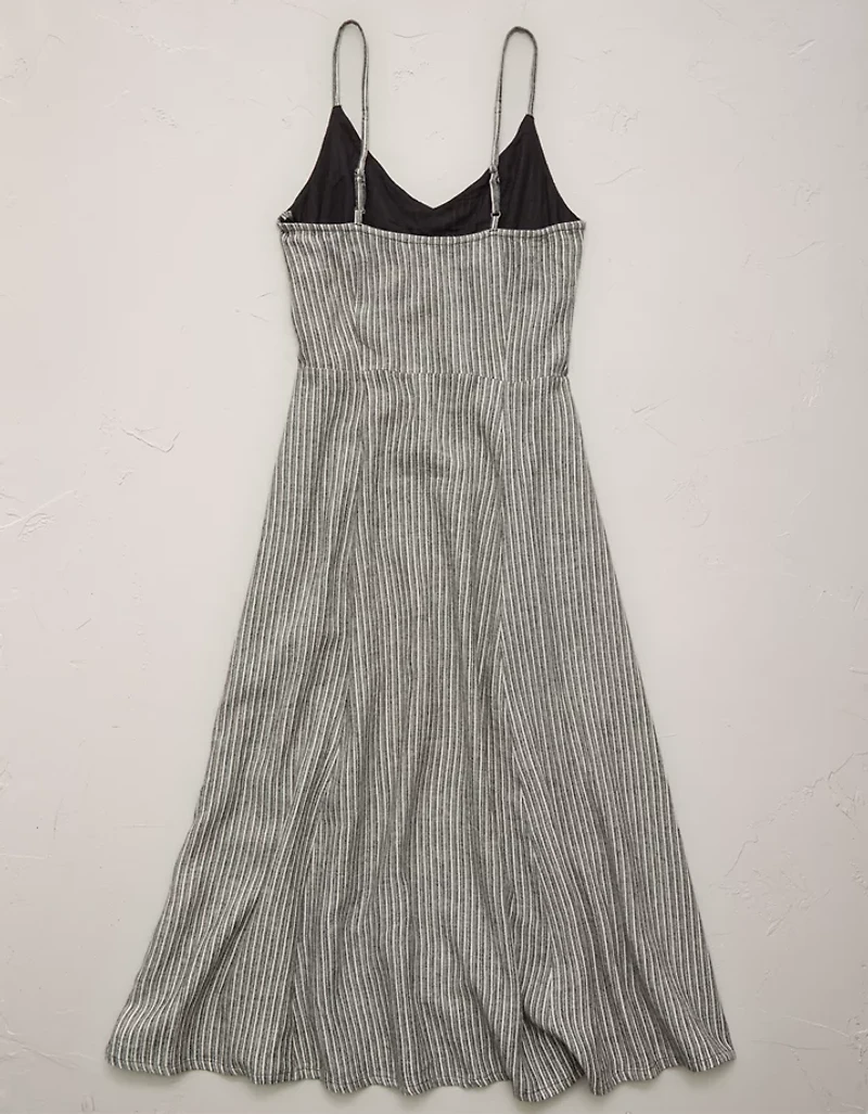 AE77 Linen-Blend Slip Dress