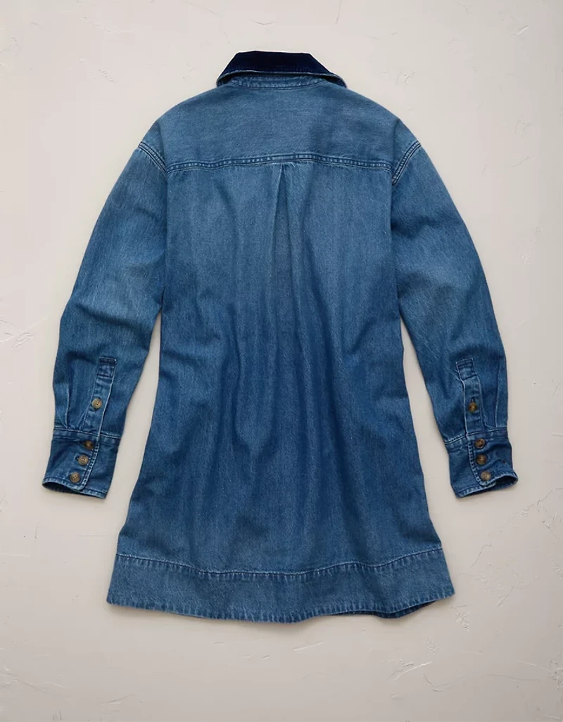 AE77 Premium Denim Shirt Dress