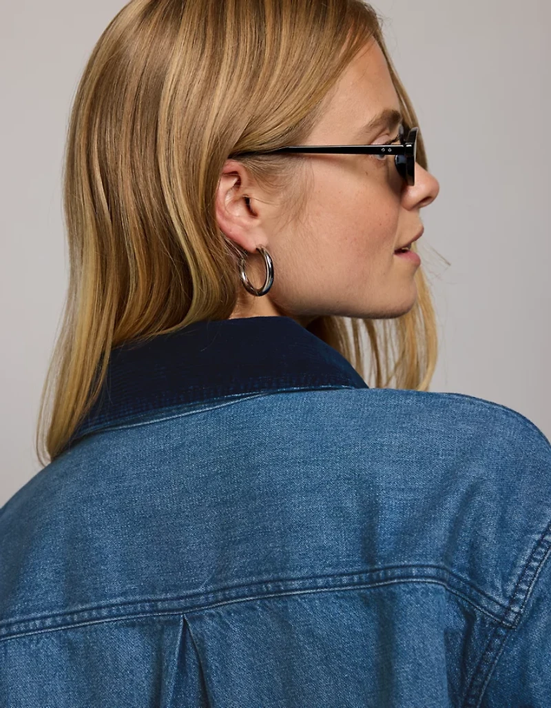 AE77 Premium Denim Shirt Dress