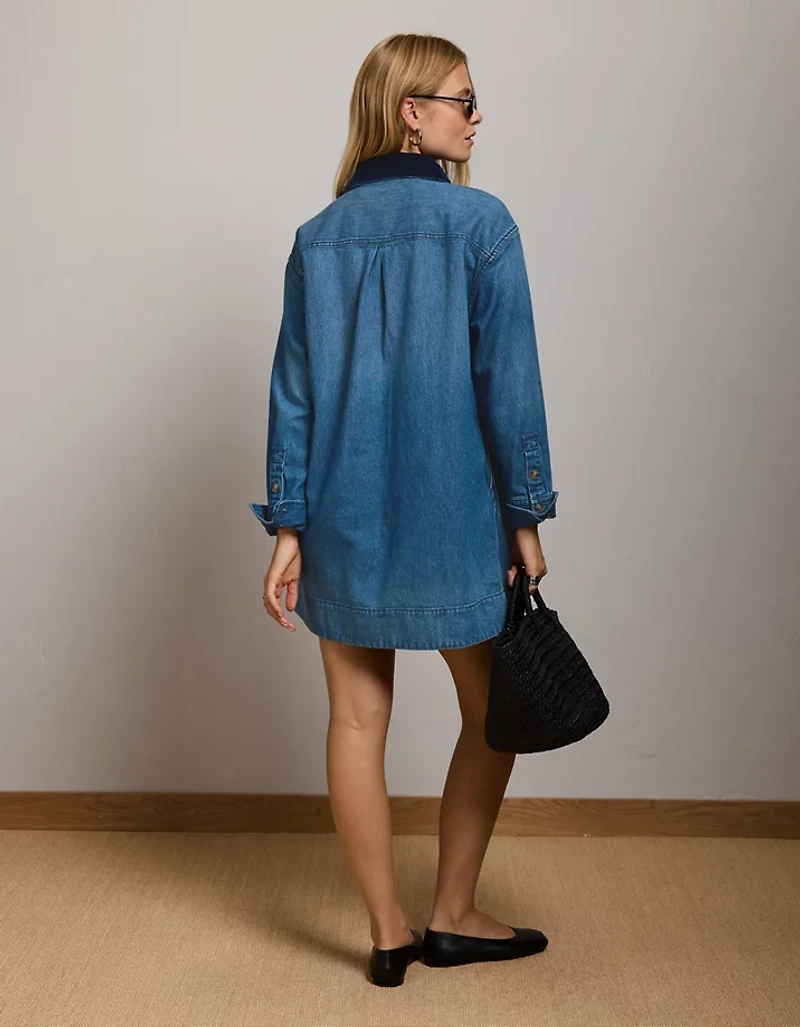 AE77 Premium Denim Shirt Dress