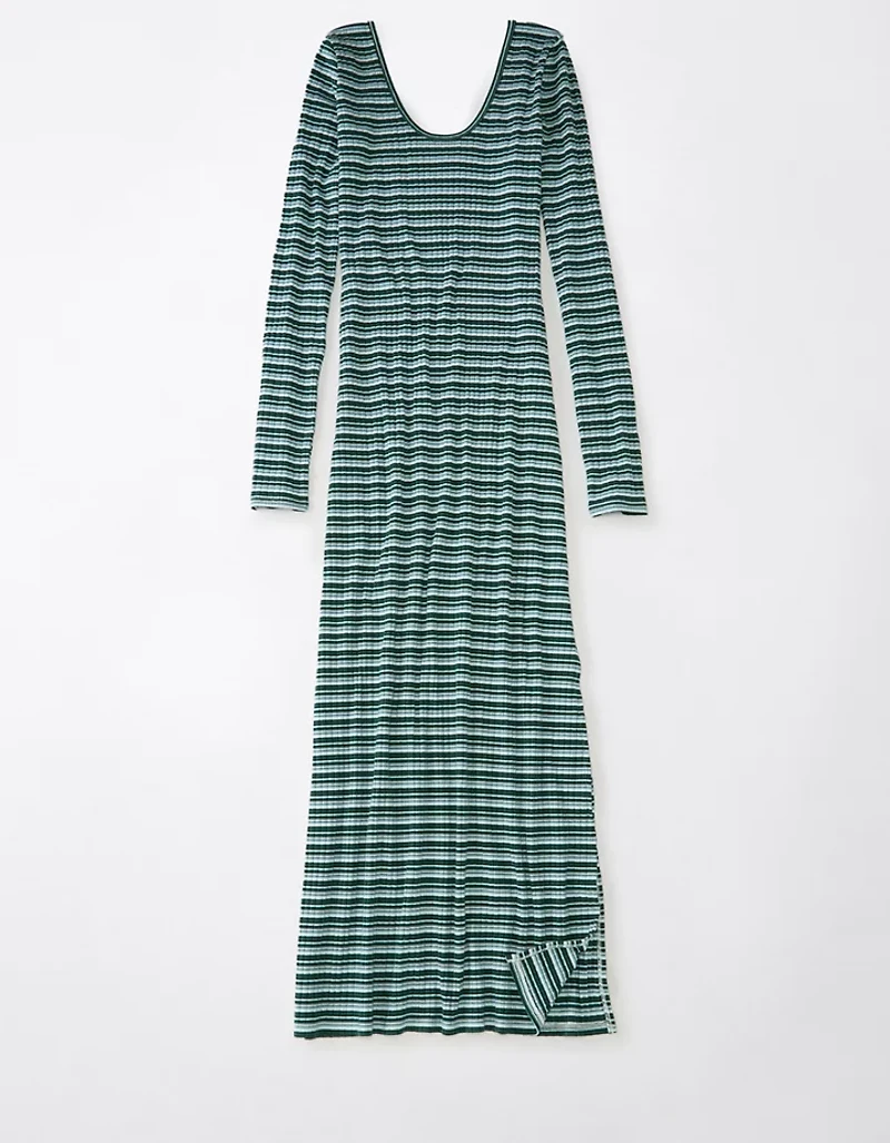 Robe mi-longue en tricot à manches longues AE