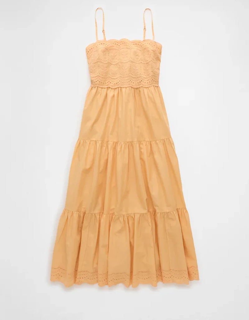 AE Scalloped Tiered Midi Dress