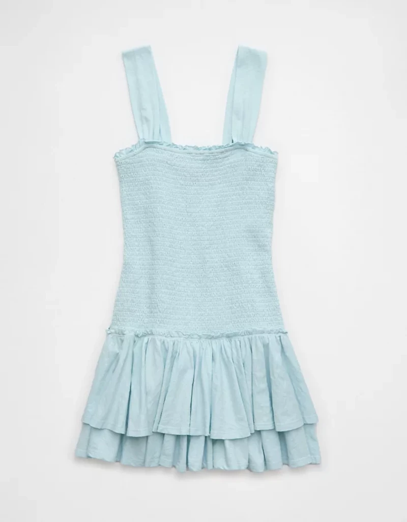 AE Sunchaser Knit Smocked Drop Waist Mini Dress