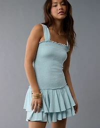 AE Sunchaser Knit Smocked Drop Waist Mini Dress