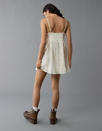 AE V-Neck Eyelet Embroidered Mini Dress