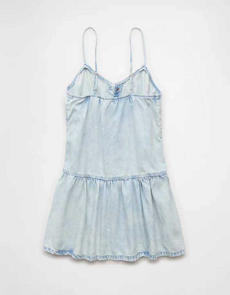 AE V-Neck Button-Up Denim Mini Dress