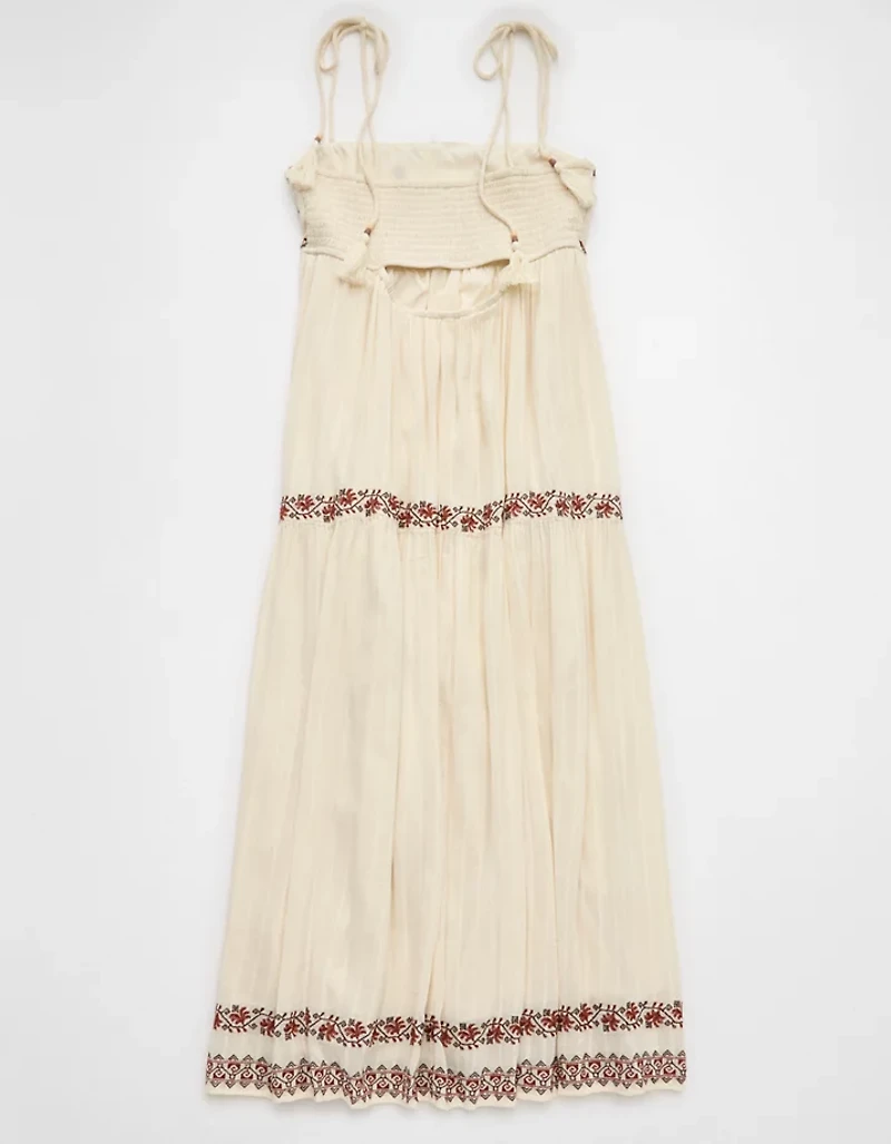 AE Empire Waist Embroidered Midi Dress