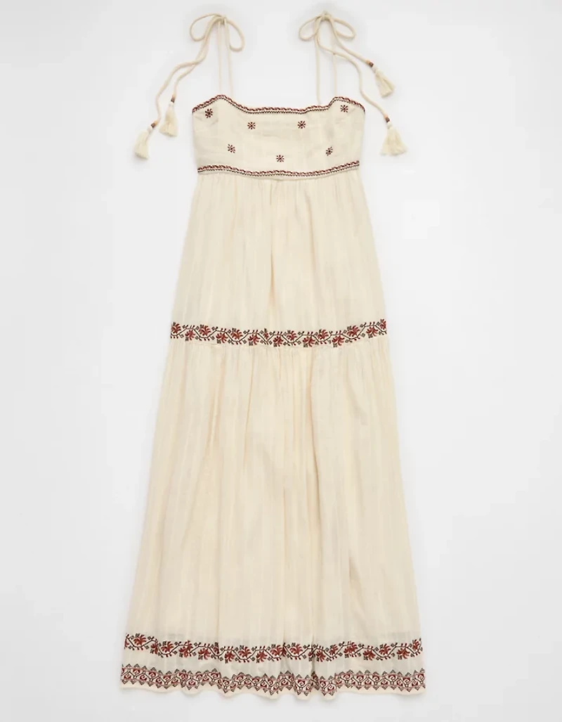 AE Empire Waist Embroidered Midi Dress