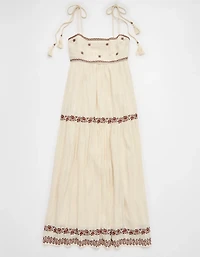 AE Empire Waist Embroidered Midi Dress