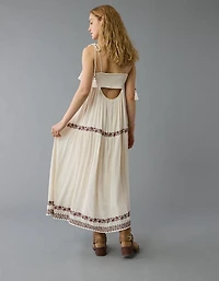 AE Empire Waist Embroidered Midi Dress