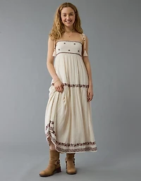 AE Empire Waist Embroidered Midi Dress