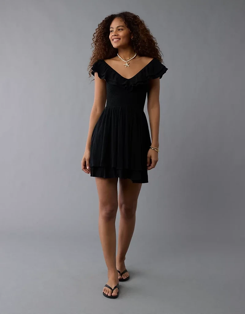AE Sunchaser Knit Ruffle Mini Dress