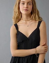 AE V-Neck Eyelet Mini Dress