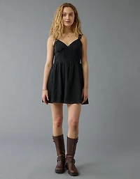 AE V-Neck Eyelet Mini Dress
