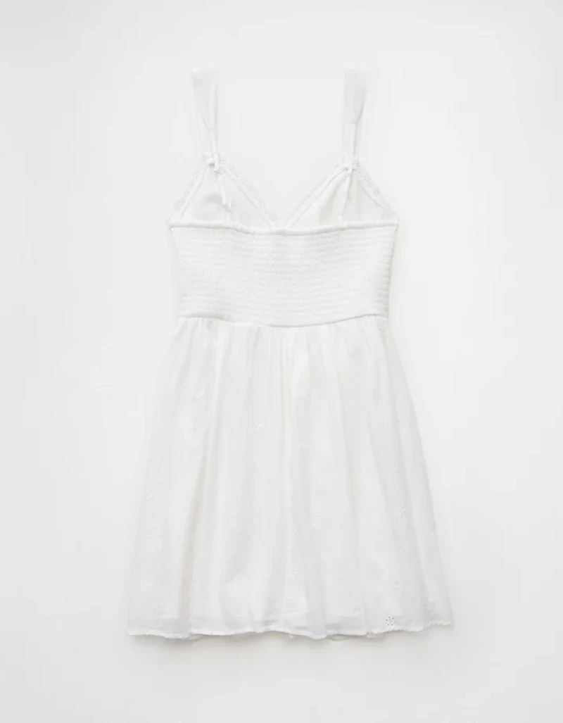 AE V-Neck Eyelet Mini Dress