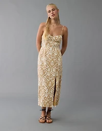 AE Catie Corset Printed Column Midi Dress