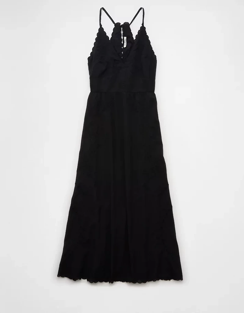 AE V-Neck Embroidered Midi Dress