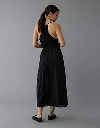 AE V-Neck Embroidered Midi Dress