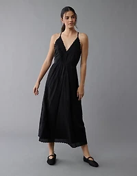 AE V-Neck Embroidered Midi Dress