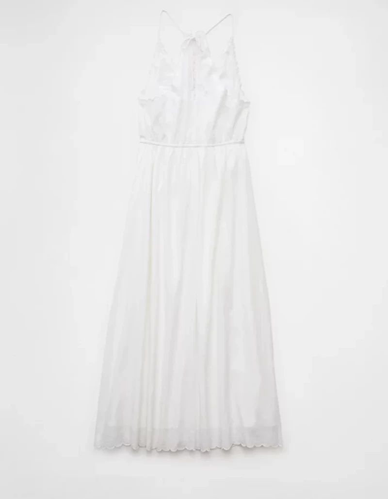 AE V-Neck Embroidered Midi Dress
