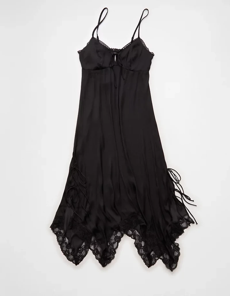 AE Handkerchief Hem Tie Side Midi Slip Dress