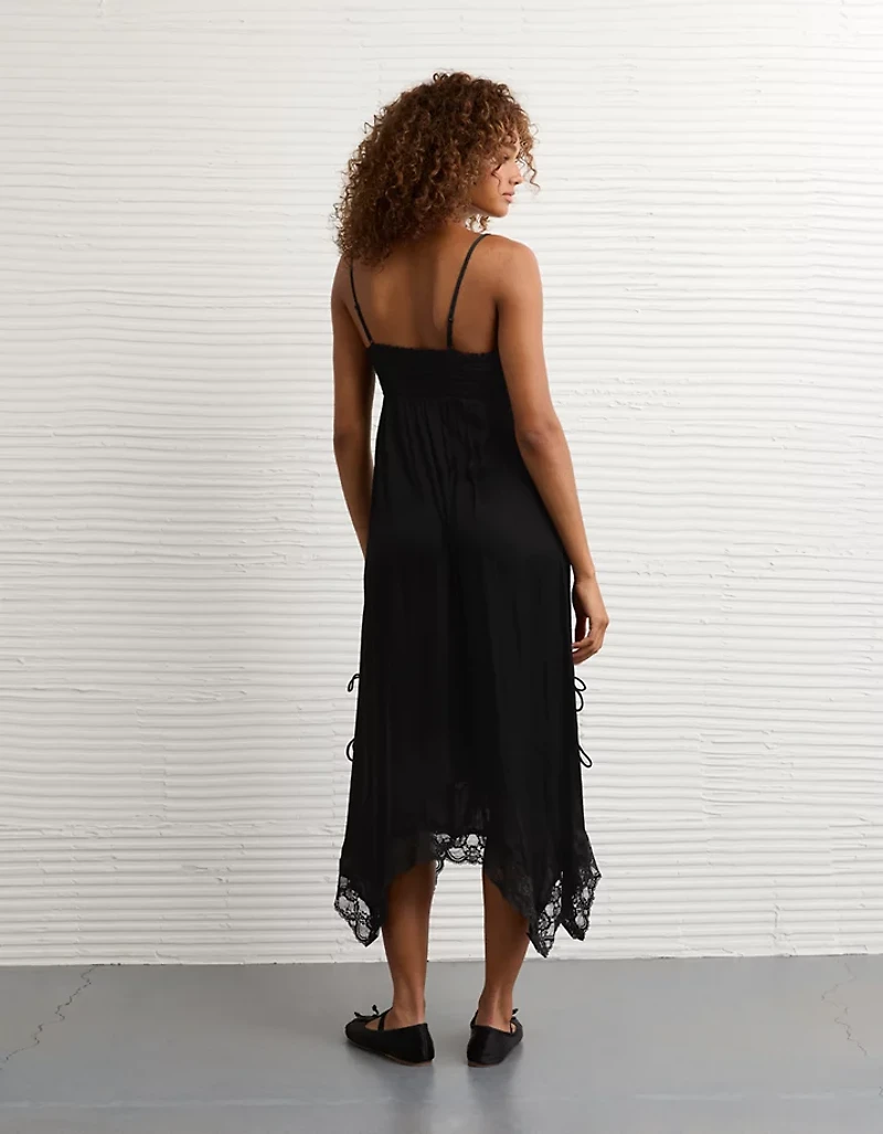 AE Handkerchief Hem Tie Side Midi Slip Dress