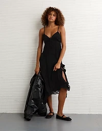 AE Handkerchief Hem Tie Side Midi Slip Dress