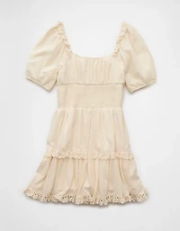 AE Puff Sleeve Smocked Tiered Mini Dress