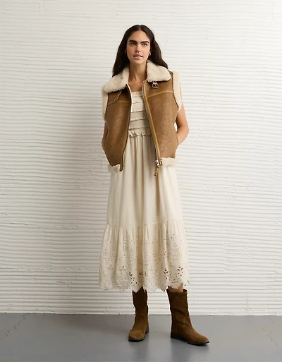 AE Scoop Neck Smocked Midi Dress