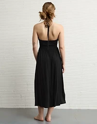 Robe mi-longue bain-de-soleil avec ouverture en trou de serrure Doux et sexy AE