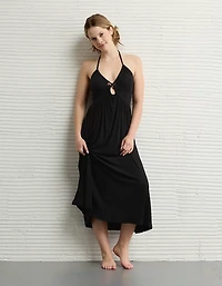 Robe mi-longue bain-de-soleil avec ouverture en trou de serrure Doux et sexy AE
