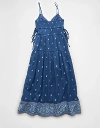 AE V-Neck Side Tie Midi Dress