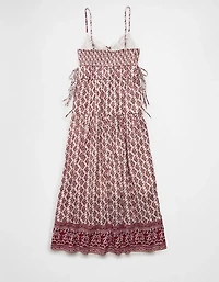 Robe mi-longue nouée sur le côté à encolure en V AE