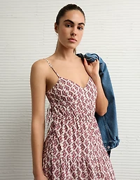 AE V-Neck Side Tie Midi Dress