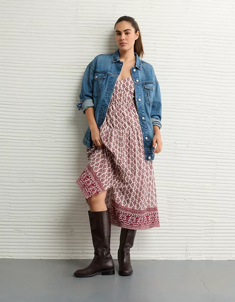 Robe mi-longue nouée sur le côté à encolure en V AE